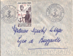 AEF N° PA 62 S/L.DE BRAZZAVILLE/20.7.57 POUR BRAZZAVILLE - Storia Postale