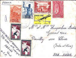 AEF N° 214/222/218/235 + Tchad 71/61x2 S/L.DE ABECHE/18.12.61 POUR LA FRANCE - Covers & Documents