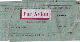 AEF N° 218/225S/BANDE JOURNAL DE BRAZZAVILLE/1948 POUR LA FRANCE  - Covers & Documents