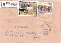 TOGO N° 1268 S/L.REC. DE KPALIME/24.11.89 POUR LA FRANCE - Togo (1960-...)
