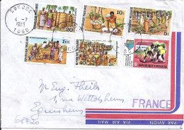 TOGO N° 1026/1030/1035/1037/1040 + COMPL.S/L. DE SOKODE/4.7.83 POUR LA FRANCE - Togo (1960-...)