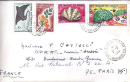 SOMALIE N° 296/325/312/PA35 S/L. DE DJIBOUTI/17.9.66 POUR LA FRANCE - Brieven En Documenten