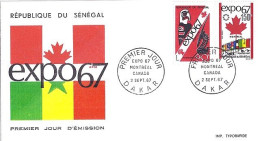 SENEGAL N° 295/296 S/L. DE DAKAR/2.9.67 - Sénégal (1960-...)