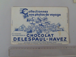 (Buvard Publicitaire - Alimentaire) -  Chocolat  " DELESPAUL-HAVEZ "  (photos De Voyage)............voir Scans - Chocolade En Cacao