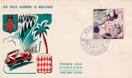 1961 Busta FDC Per Il XXX  Rally AUTOMOBILISTICO DI MONTECARLO - Cars