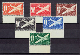 COLONIE FRANCAISE - INDE FRANCAISE - POSTE AERIENNE - SERIE PA BORD DE FEUILLE N°1/6 ** MNH TB - Ungebraucht