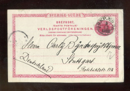 "SCHWEDEN" 1894, Postkarte Mi. P 20 Mit Stempel "PHXP" Nach Deutschland (A2093) - Enteros Postales