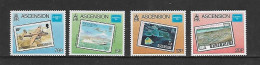 ASCENSION 1986 AMERIPEX  YVERT N°399/402 NEUF MNH** - Timbres Sur Timbres