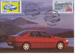 Peugeot 406 - France Maxi Carte - Commémoratif Lancement Peugeot 406 - Automobile Club De France - Maxi Carte - Voitures