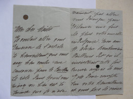 LETTRE AUTOGRAPHE - CORRESPONDANCE Adressée à Mr SARCEY Critique Dramatique - Le CARILLON - Documents Historiques