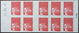 3085a-C5 Date 12.06.01 1 N° 100 Carnet TVP Rouge Luquet Type II Faciale De 14.30€ - Modernes : 1959-...