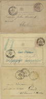 3 X CARTE-CORRESPONDANCE - Stempels MARBAIS - ERTVELDE - ANVERS - CHARLEROI - Postkarten 1871-1909