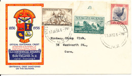 New Zealand FDC 17-1-1956 Southland Centennial Complete Set Of 3 With Cachet - FDC