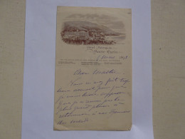 LETTRE AUTOGRAPHE - CORRESPONDANCE Adressée à Mr SARCEY Critique Dramatique - Hôtel Métropole MONTE CARLO 1893 - Documentos Históricos