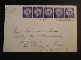 DP17  USA    BELLE LETTRE  1945   A  CHAUX  DE FOND  SUISSE +BANDE DE TP +  AFFRAN. INTERESSANT - Poststempel