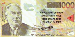 Billet Fictif. Specimen1000 Francs Belges. Publicité Neckermann. 1999. - Ficción & Especímenes