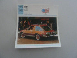 1975-1980 - Voitures Populaires - Amc - Pacer - Moteur Six Cylindres En Ligne - Etats-Unis - Fiche Technique - - Voitures De Tourisme