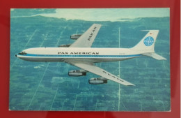 ADVERTISING POSTCARD - PAN AMERICAN'S BOEING 707 JET CLIPPER - Airships