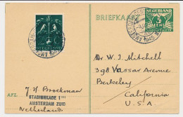 Briefkaart G. 277 B / Bijfrankering Amsterdam - USA 1945 - Entiers Postaux