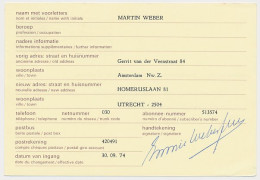 Verhuiskaart G. 39 Particulier Bedrukt Amsterdam 1974 - Entiers Postaux