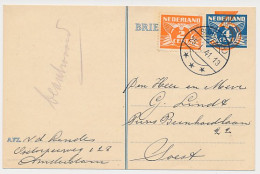 Briefkaart G. 258 / Bijfrankering Sloten - Soest 1941 - Postal Stationery