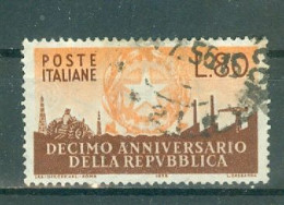 ITALIE - N°728 Obliéré - 10°anniversaire De La République. - 1946-60: Oblitérés