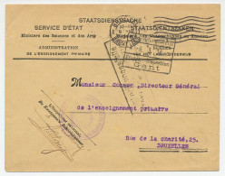 Service Cover Belgium 1916 Ministry Of Science And Art - Censored - WWI - Other & Unclassified