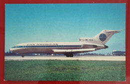 ADVERTISING POSTCARD - PAN AMERICAN AIRWAYS BOEING 727-121 - Airships