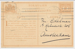 Verhuiskaart G. 3 Leiden - Amsterdam 1921  - Entiers Postaux