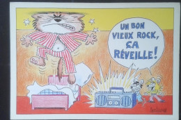 ► CHAT  Un Bon Vieux Rock ça Réveille   CPM Illustrateur Barberousse - Chats