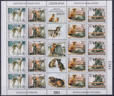 Jugoslawien 3103-3106 Postfrisch Als ZD-Bogen, Hunde #NE537 - Andere & Zonder Classificatie