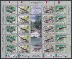 Jugoslawien 3072-3075 Postfrisch Als ZD-Bogen, Fische #NE535 - Other & Unclassified
