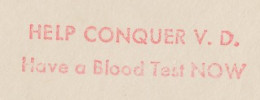 Meter Top Cut USA 1948 Help Conquer V.D. - Venereal Diseases - Have A Blood Test - Autres & Non Classés