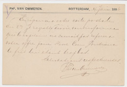 Briefkaart G. 25 Particulier Bedrukt Rotterdam - Belgie 1886 - Postwaardestukken