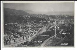 GENOVA , CARTOLINA FOTOGRAFICA  VALLATA DEL BISAGNO , VERSO IL MARE . - Genova