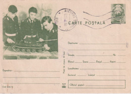 1960 ROMANIA INTERO POSTALE C0N MILITARI ALLE PRESE CON MODELLINO DI CARRO ARMATO - Briefe U. Dokumente