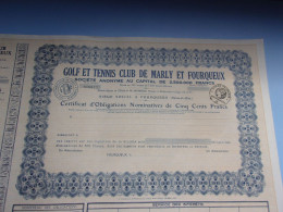 GOLF ET TENNIS CLUB DE MARLY ET FOURQUEUX - Autres & Non Classés