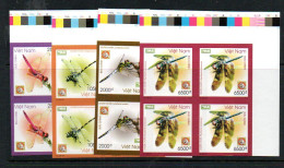 VIETNAM - 2011 - DRAGONFLIES SET OF 4 IN IMPERF BLOCKS OF 4 MINT NEVER HINGED - Vietnam