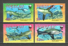 Tokelau 2002 Mi 322-325 MNH WWF - SHARKS - Nuevos