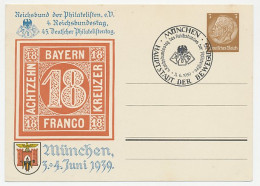 Postal Stationery Germany 1939 Philatelic Day Munchen - Stamp Bayern - Otros & Sin Clasificación