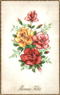 O9 - Carte Postale Fantaisie - Bouquet De Fleurs - Bonne Fête - Flowers
