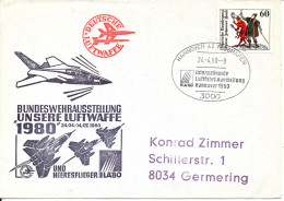 Germany Cover Bundeswehrausstellung Unsere Luftwaffe Hannover 24-4-1980 With Nice Cachet - Cartas & Documentos