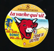 étiquette Fromage La Vache Qui Rit 4* Bel 8 Portions Creme De Gruyere  Joue Et Gagne Avec Sonic N°894 - Kaas