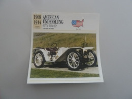 1908-1914 - Voitures De Sport - American Underslung - Fifty 50/60 Hp - 4 Cylindres - Etats-Unis - Fiche Technique - - Otros & Sin Clasificación