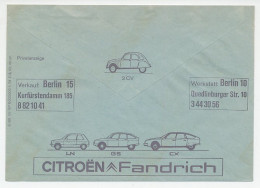 Postal Cheque Cover Germany Car - Citroën - 2CV - LN - GS - CX - Autos