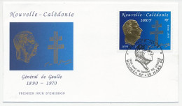 Cover / Postmark New Caledonia 1995 Charles De Gaulle - Otros & Sin Clasificación