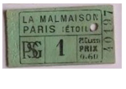 Ticket Du Tramway Du Paris Saint-Germain 1878/1935 - Andere & Zonder Classificatie