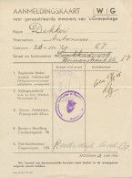 Aanmeldingskaart Gerepatrieerde Inwoners Den Haag 1945 - Unclassified