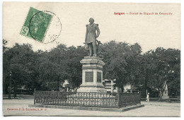 CPA Voyagé * Cochinchine Indochine ( Viet Nam ) SAÏGON Statue De Rigault De Genouilly * Collection F.H. Schneider - Viêt-Nam