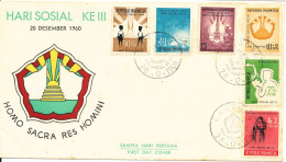 Indonesia FDC 20-12-1960 Hari Sosial KE III With Cachet (brown Stains On The Cover) - Indonesië